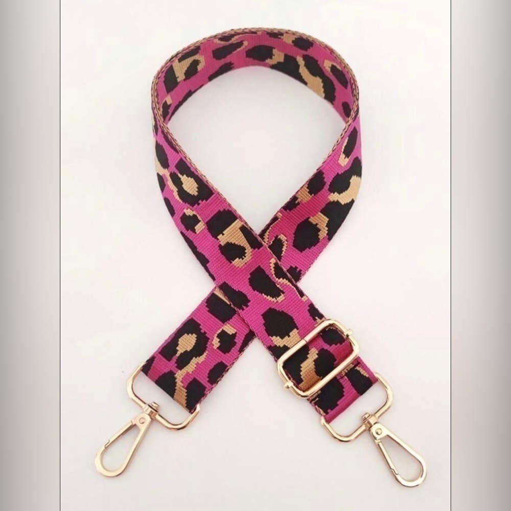 Hot Pink Leopard Guitar Strap Crossbody/Shoulder/Bucket/Purse/Tote
